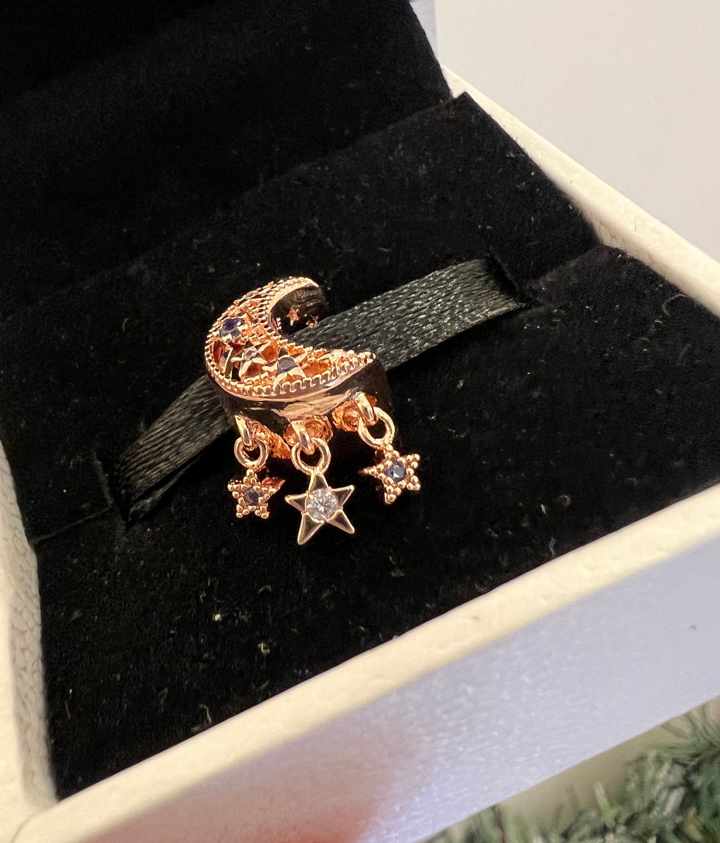 Charm Estrella y Luna Creciente Rose Gold