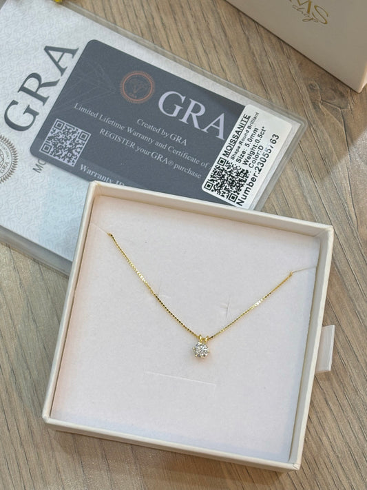 Collar Solitario Gold - Moissanita