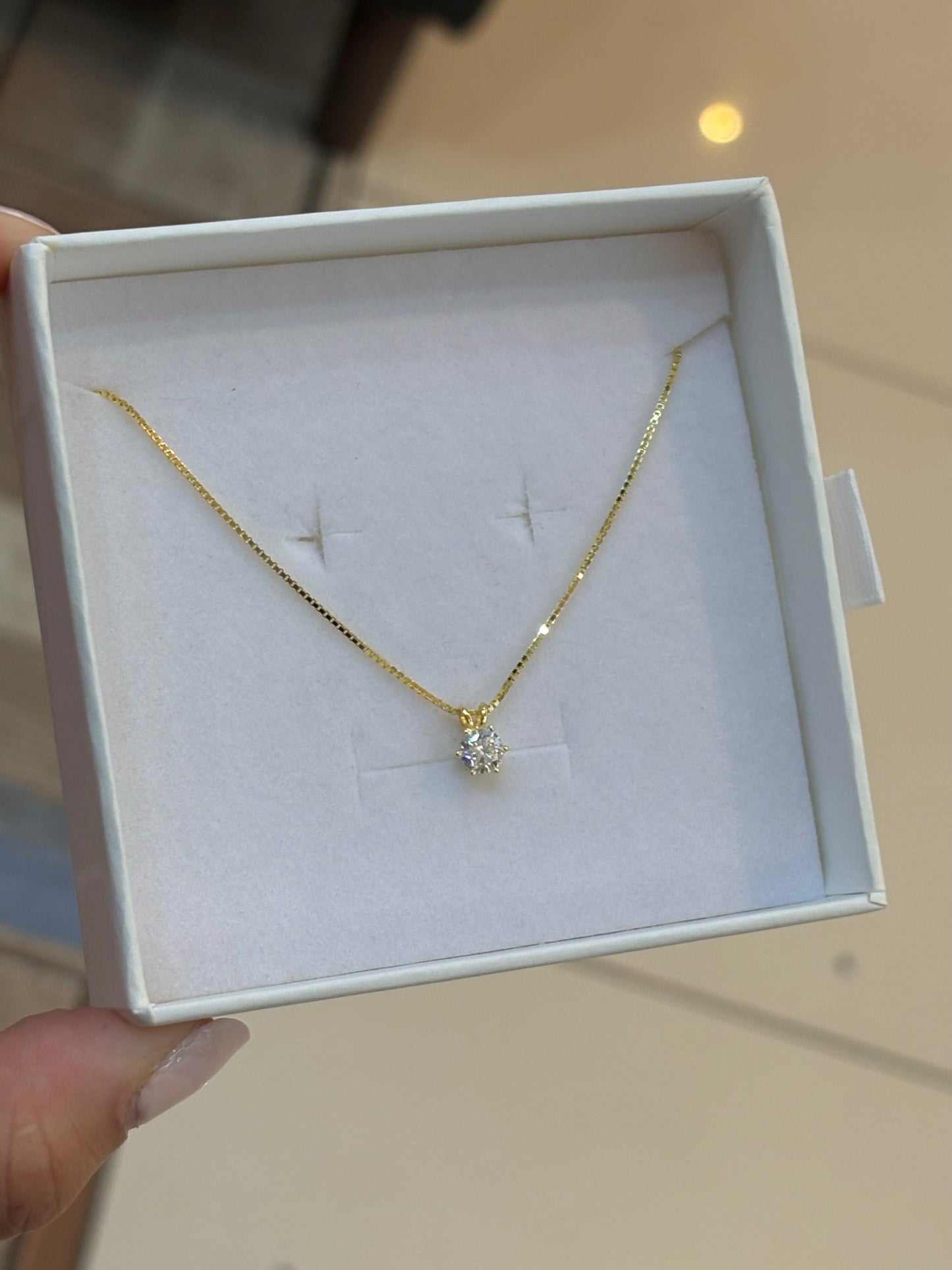 Collar Solitario Gold - Moissanita