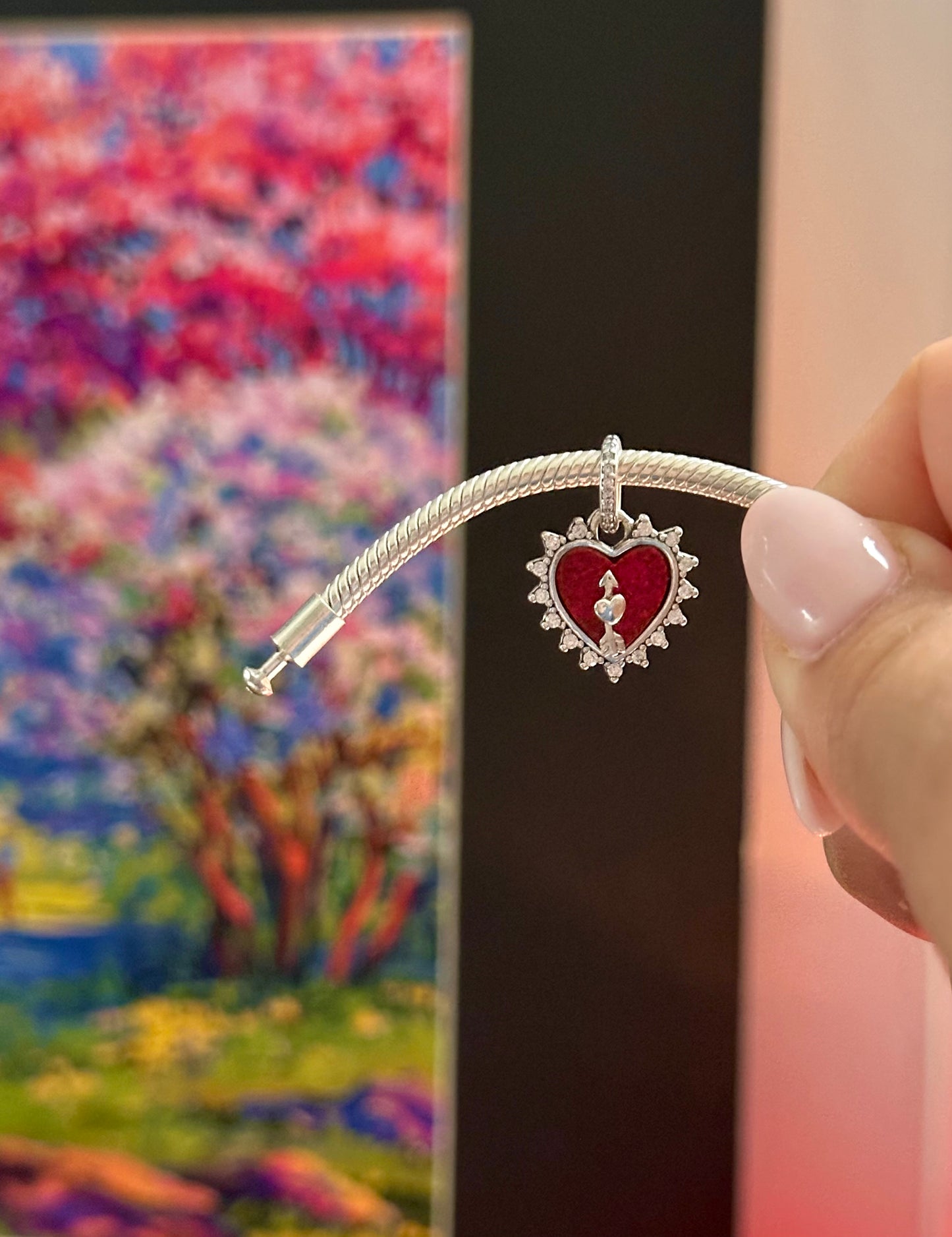 Charm Colgante y Corazón - Rojo