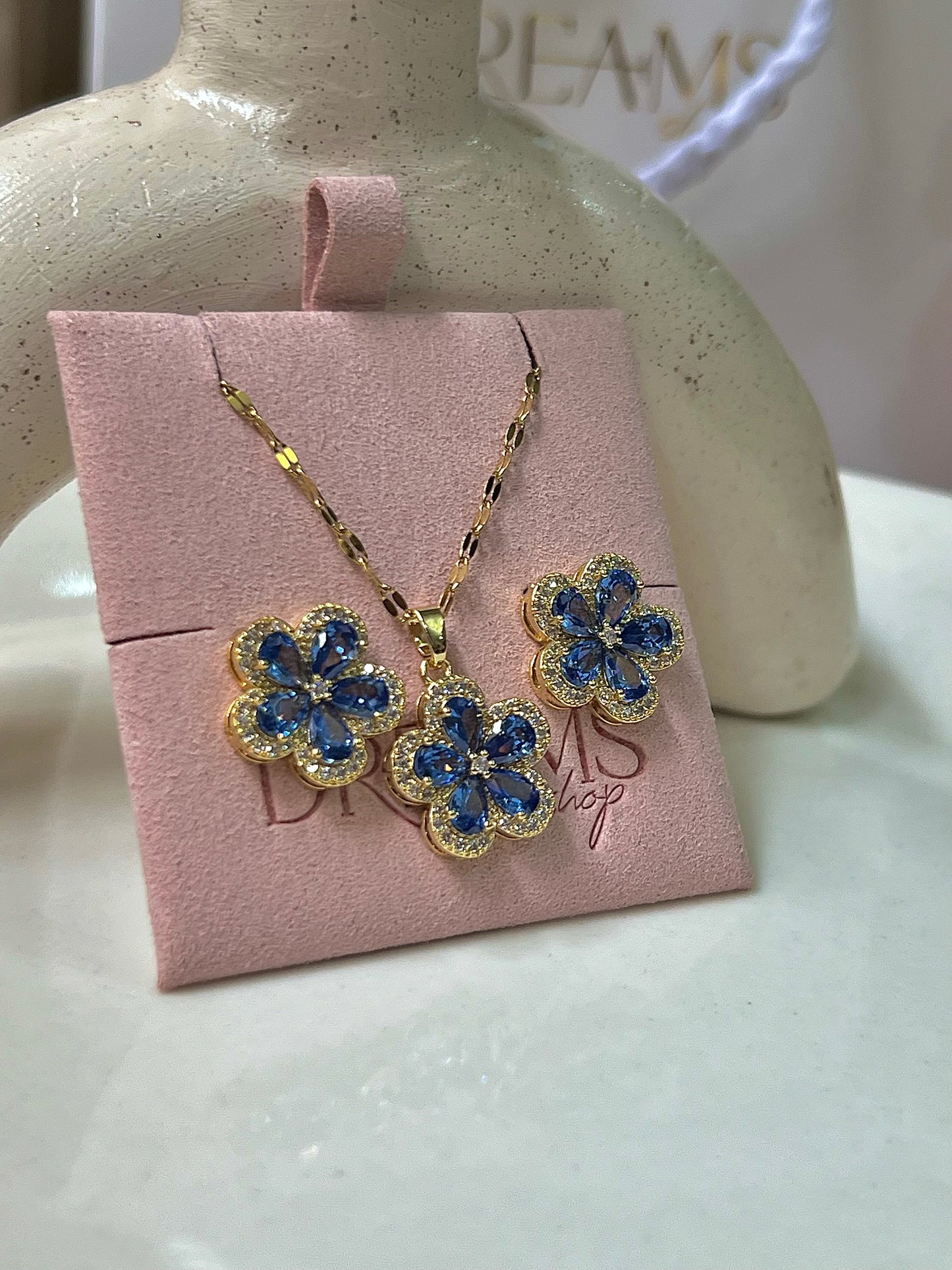 Set de Flor Azul & Gold