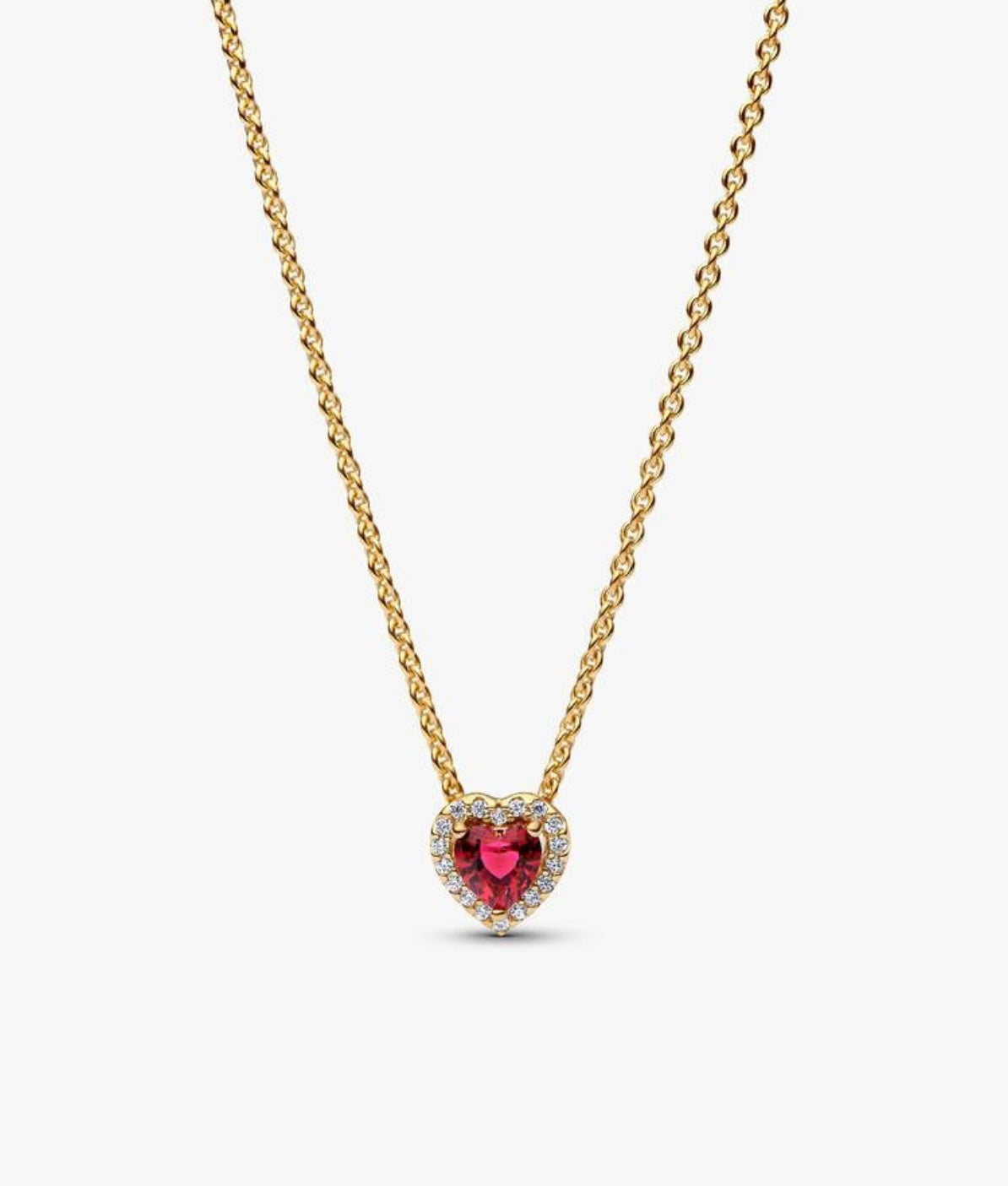 Collar Corazón Rojo en Relieve - Gold