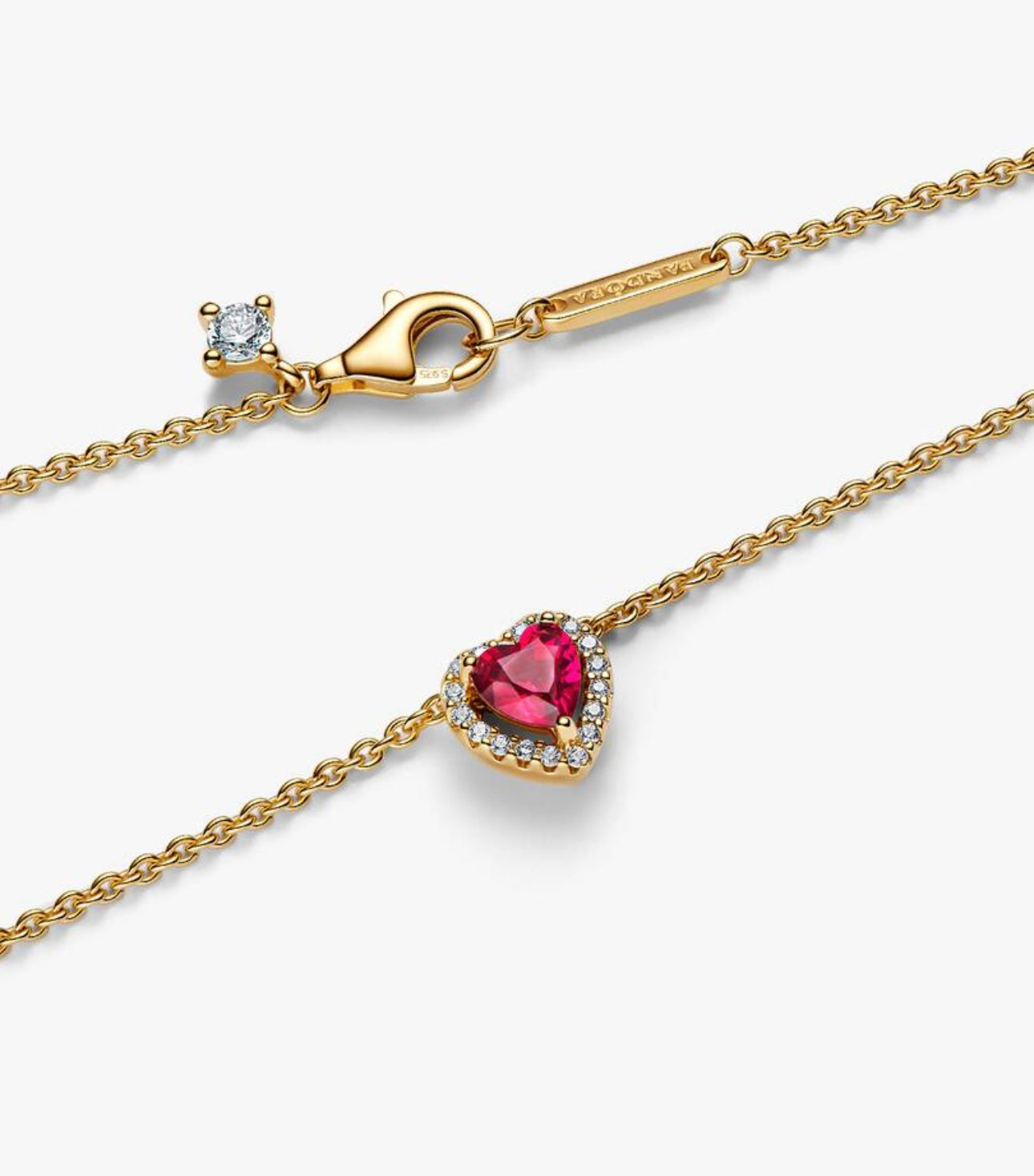 Collar Corazón Rojo en Relieve - Gold