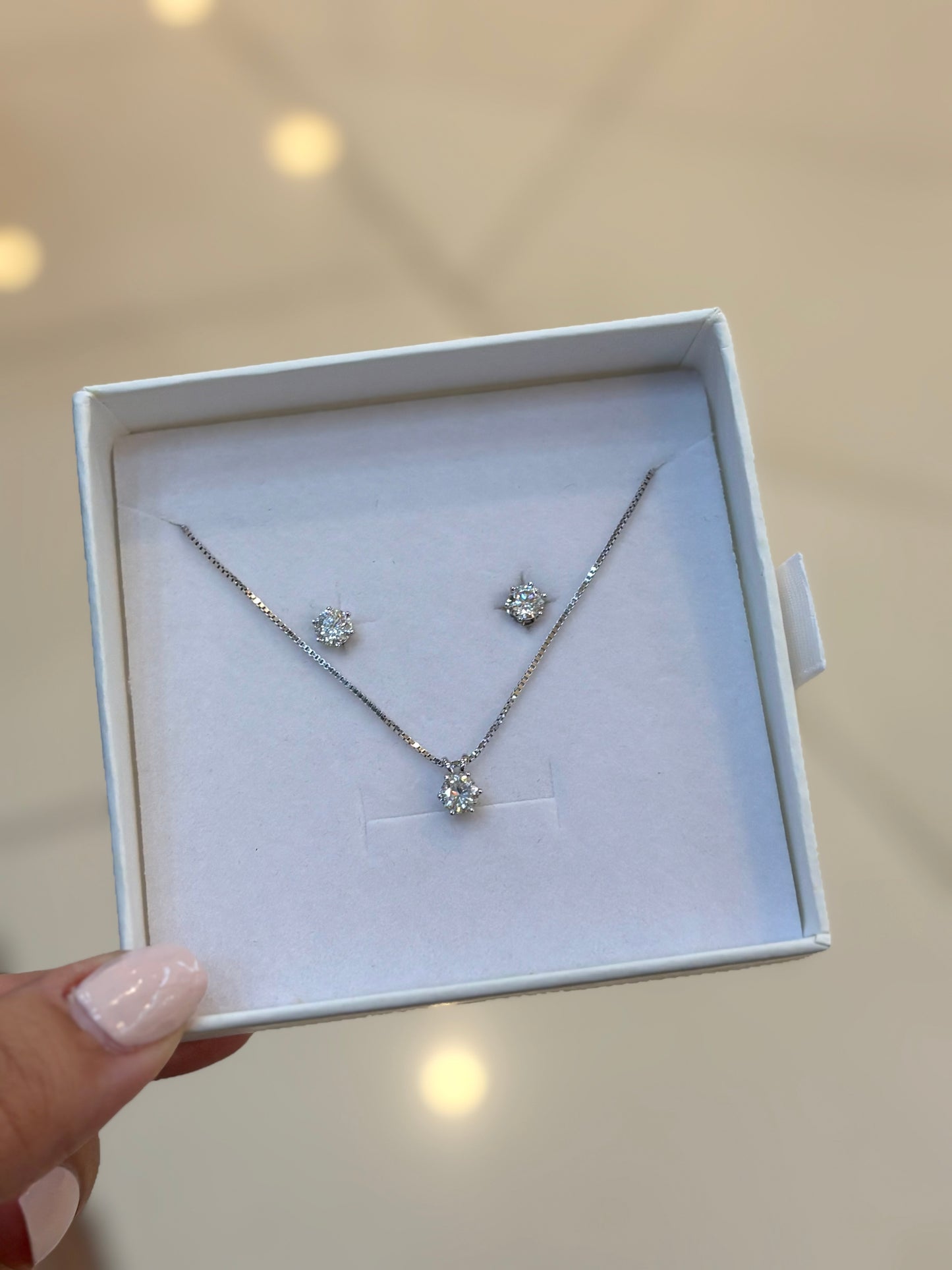 Set Solitario - Silver - Gold - Moissanita