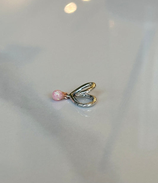 Charm Corazón Envuelto Mamá en Dos Tonos