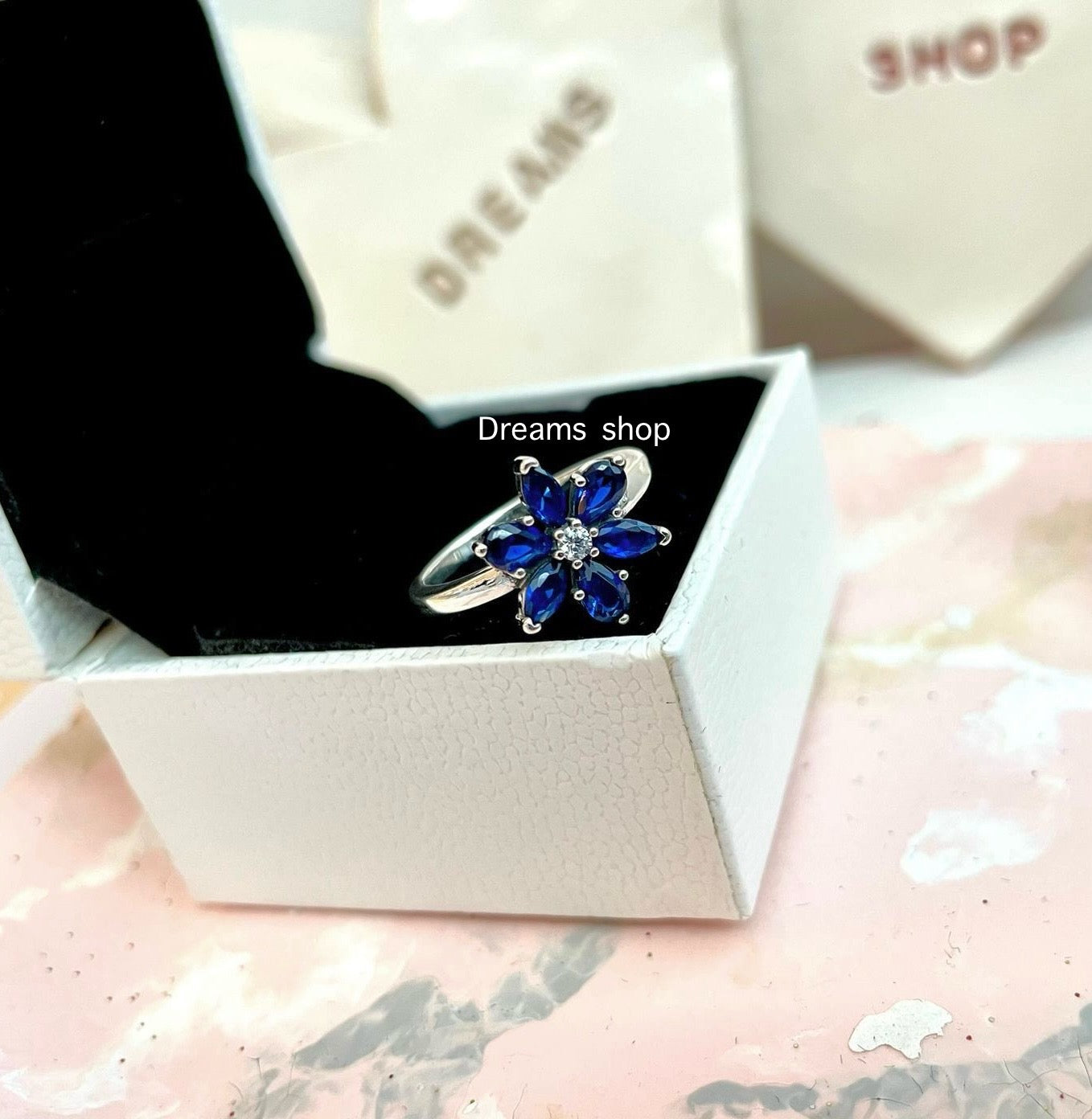 Anillo Herbario Brillante Azul