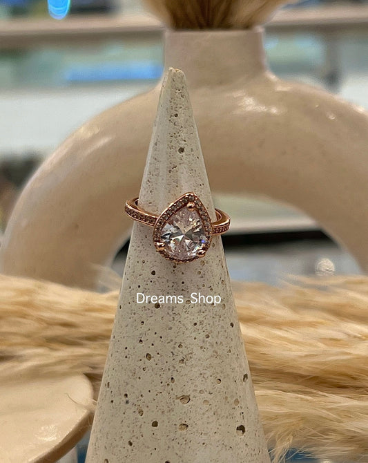 Anillo Lágrima Radiante Rose Gold