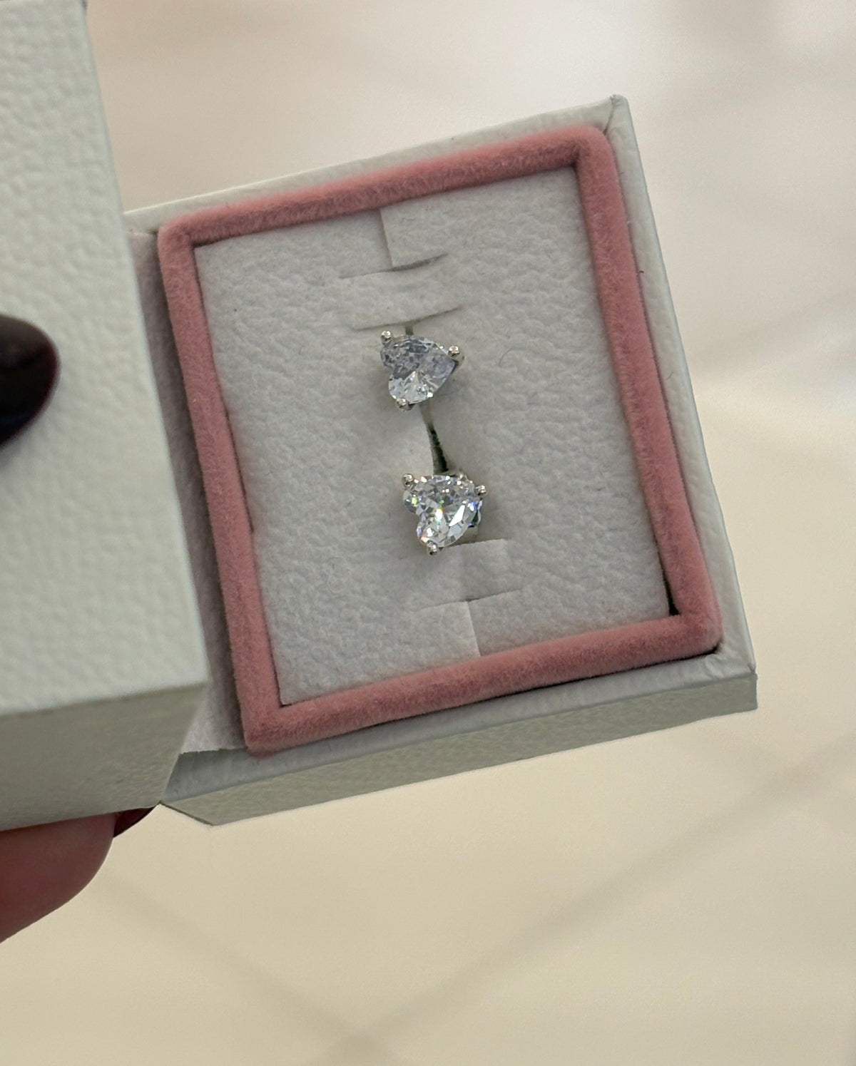 Aretes Corazón Solitario Brillante Silver