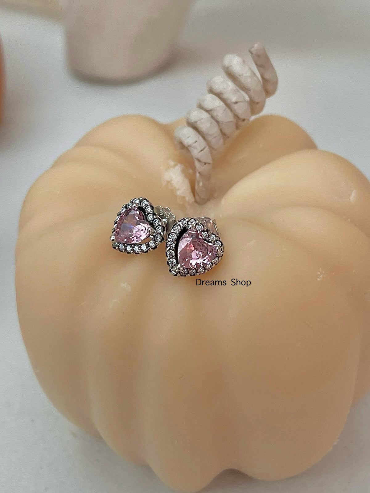 Aretes Corazón Rosa - Silver