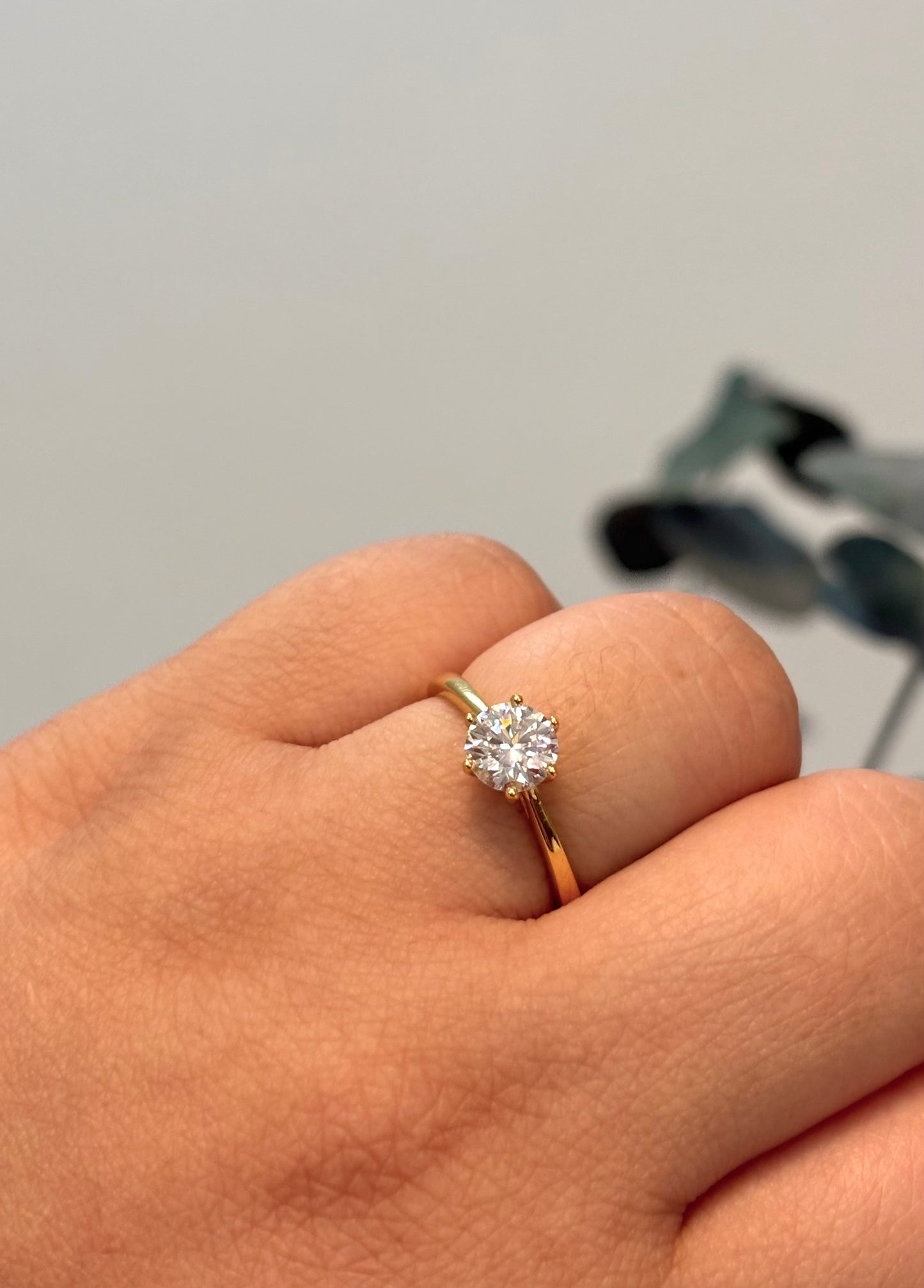 Anillo Amor Gold - Moissanita