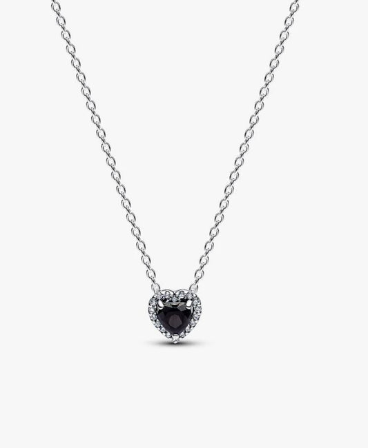 Collar Corazón Negro Brillante