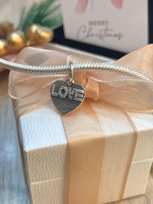 Charm Colgante Corazón de Amor - Silver