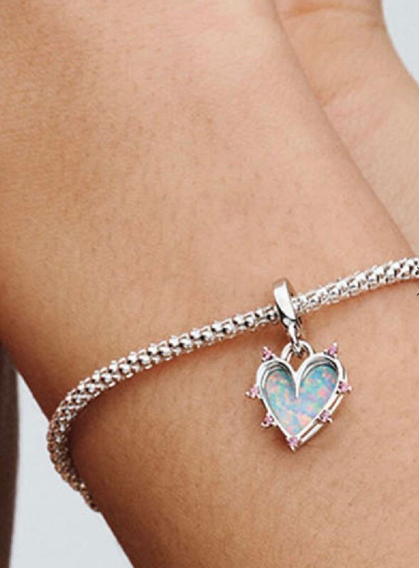 Charm Doble Amistad Corazón Opaslecente