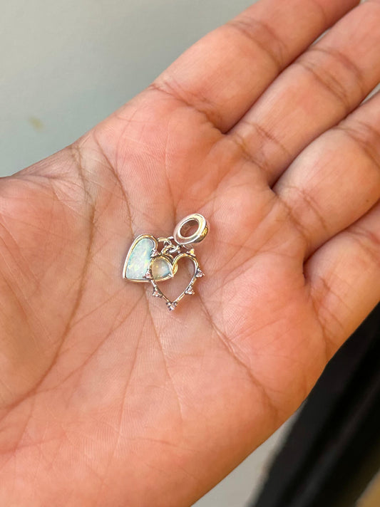 Charm Doble Amistad Corazón Opaslecente