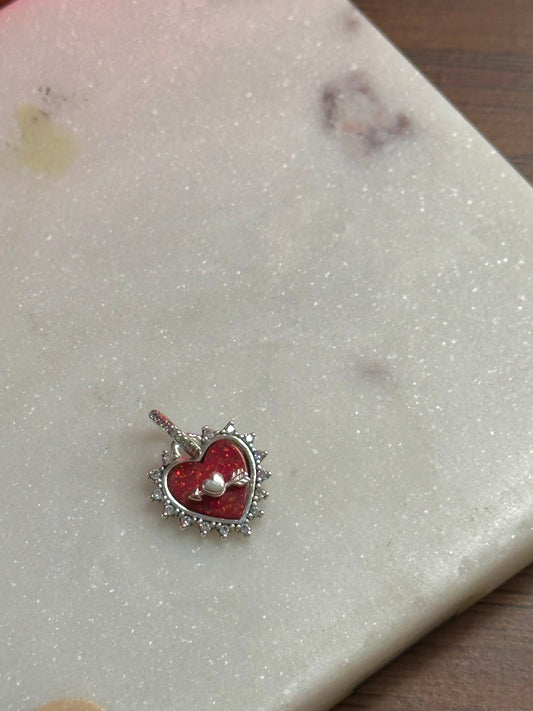Charm Colgante y Corazón - Rojo