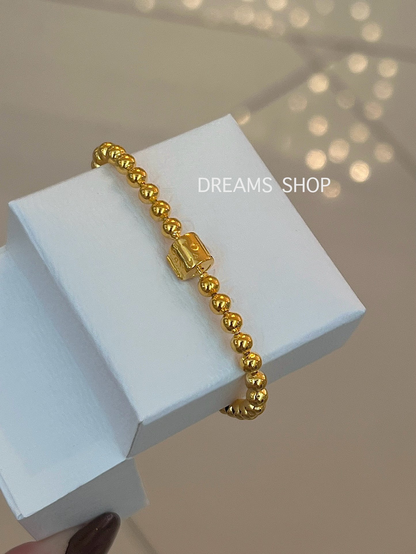 Brazalete Cuentas y Pave - Gold