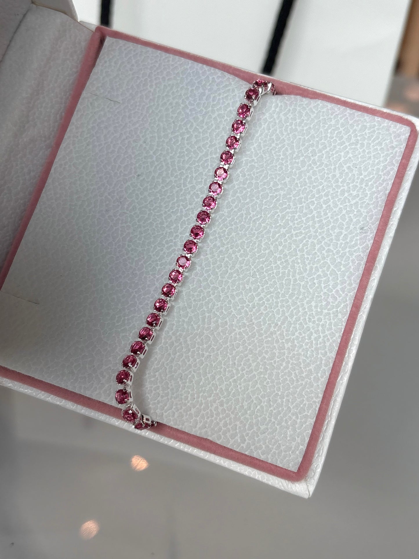 Brazalete Tenis Pink - Silver