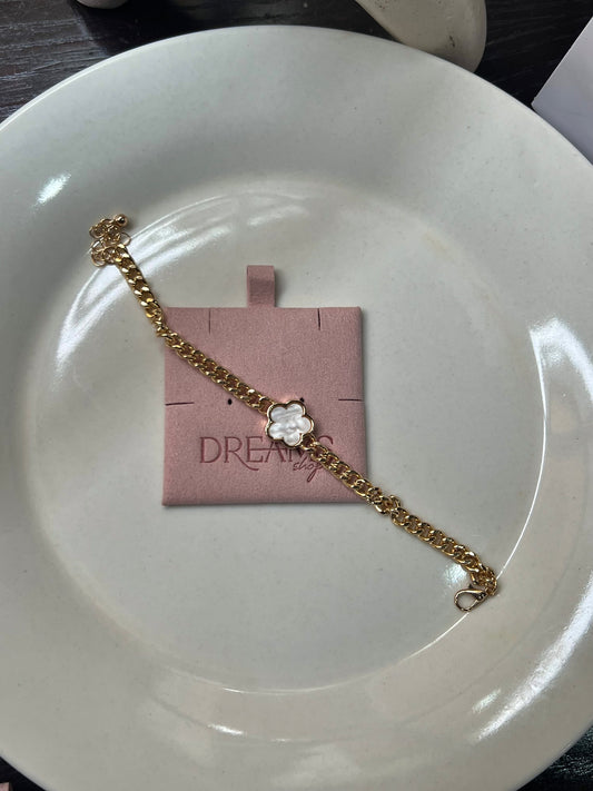 Brazalete White & Gold - Chunky Chain Van Cleef