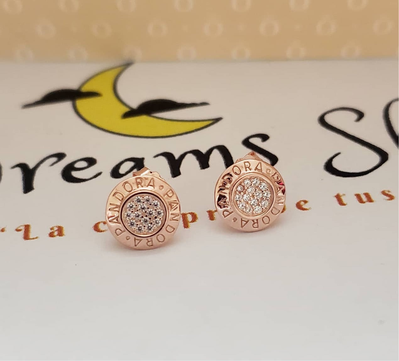 Aretes Logo Pandora Rose Gold