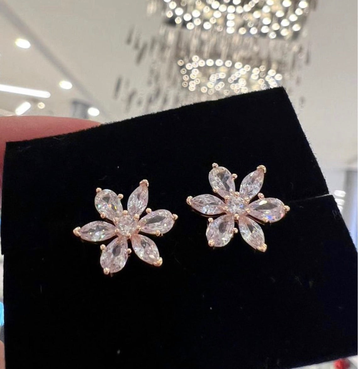 Aretes Herbario Brillante Rose Gold