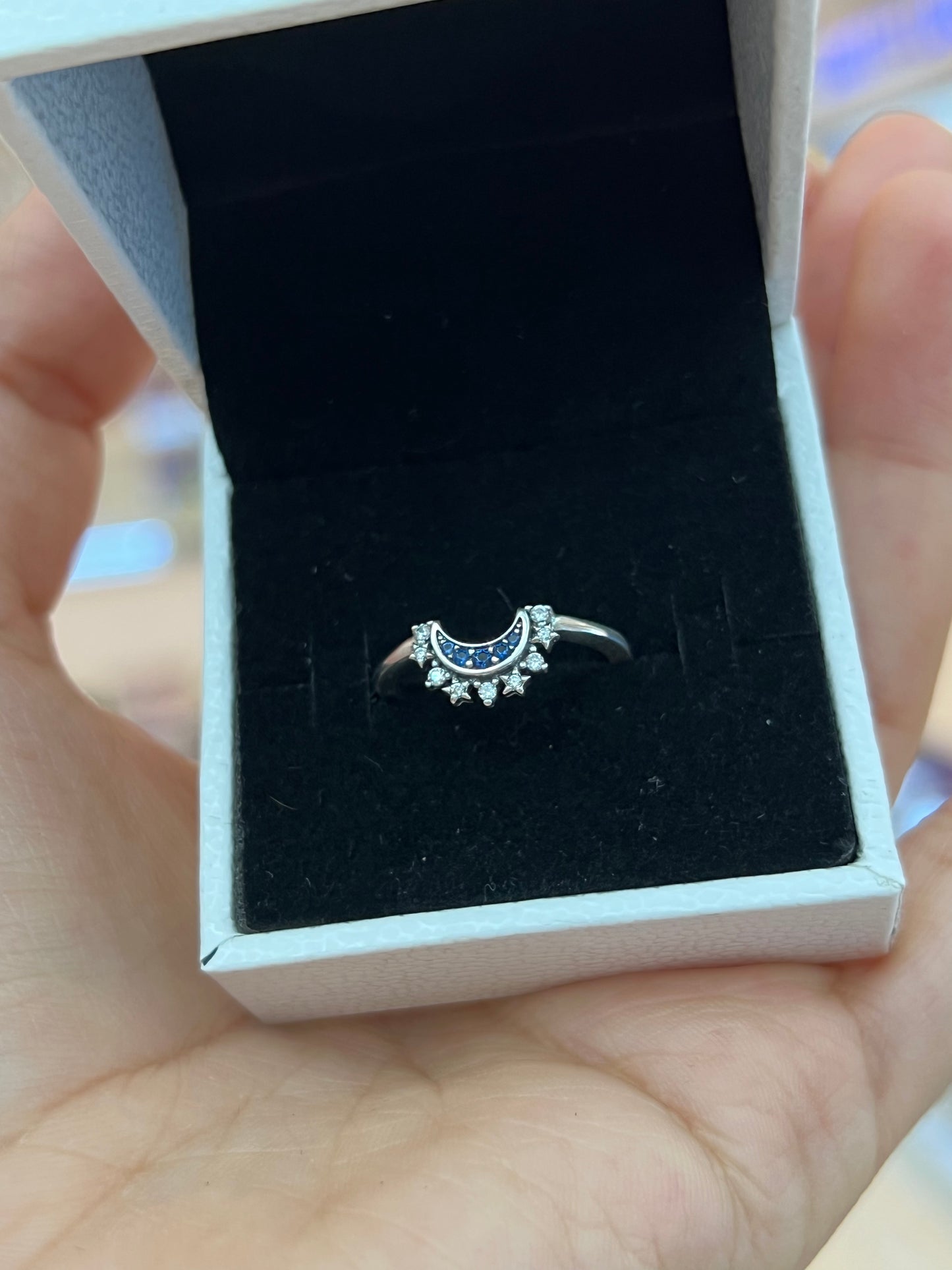 Anillo Luna Celestial Azul