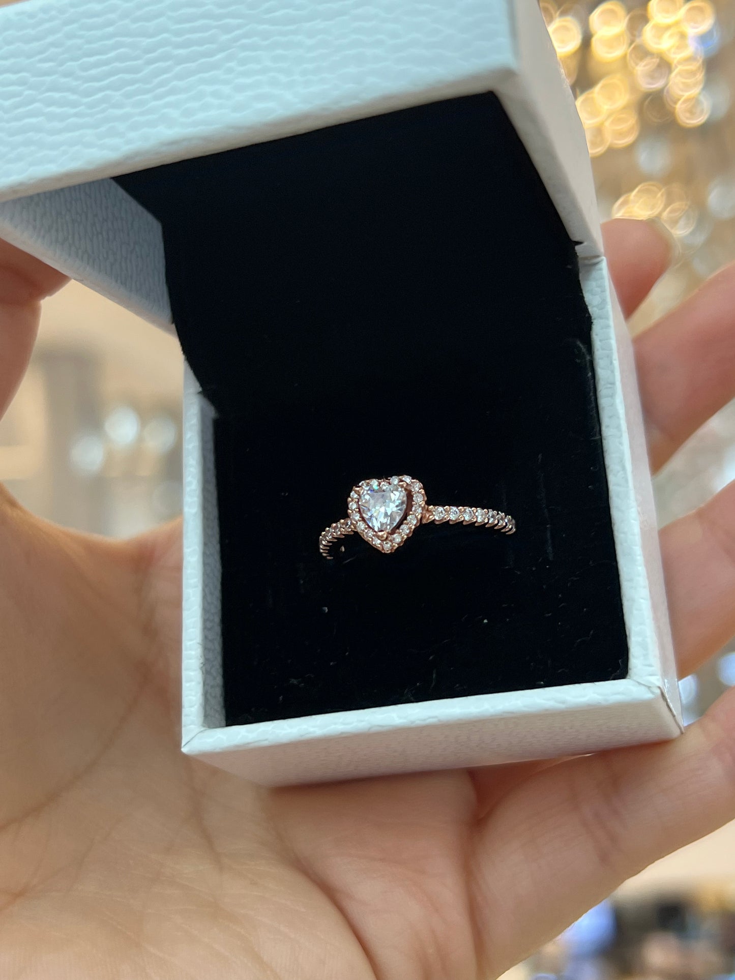 Anillo Corazón Brillante Rose Gold