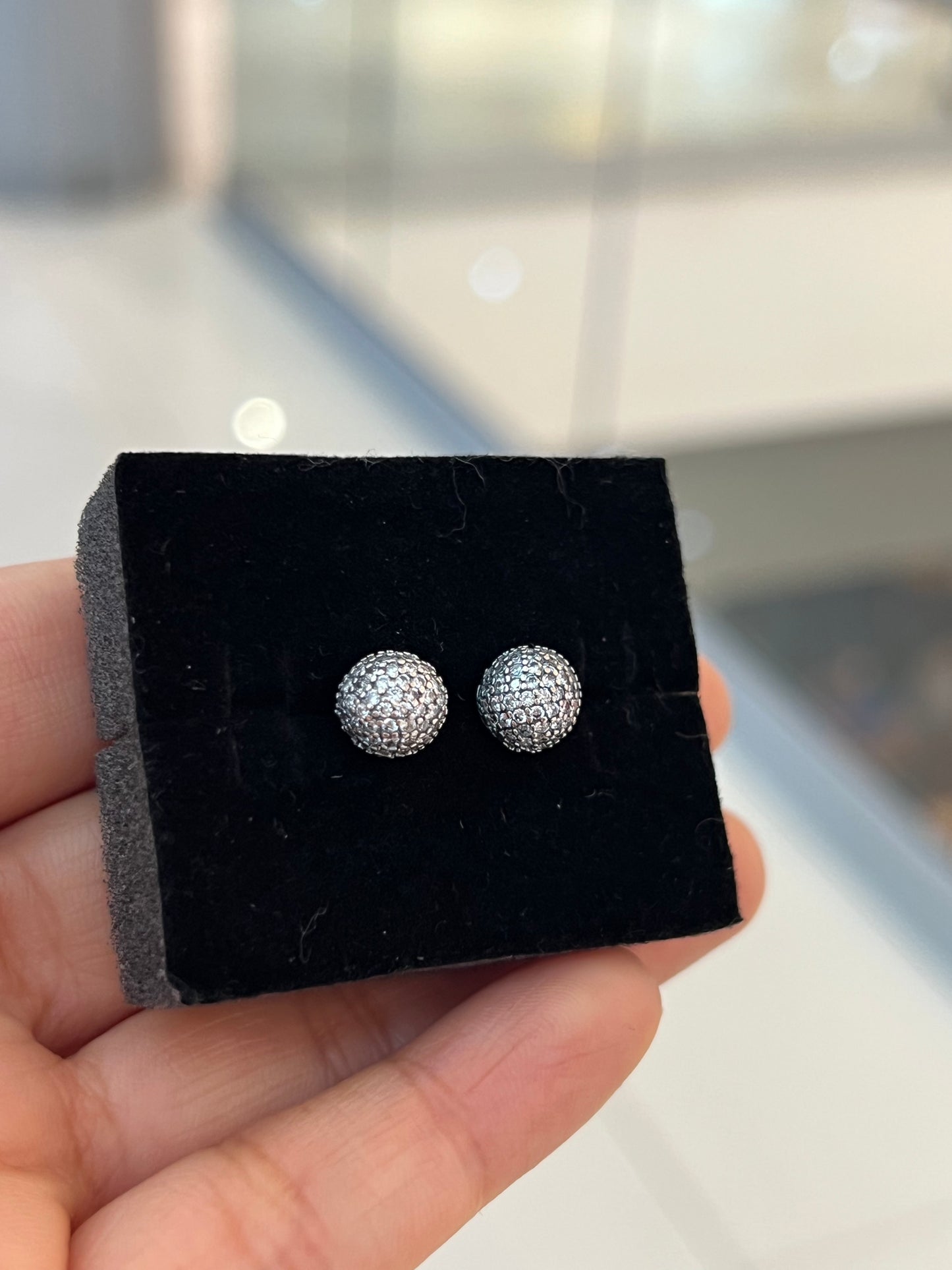 Aretes doble bola reluciente