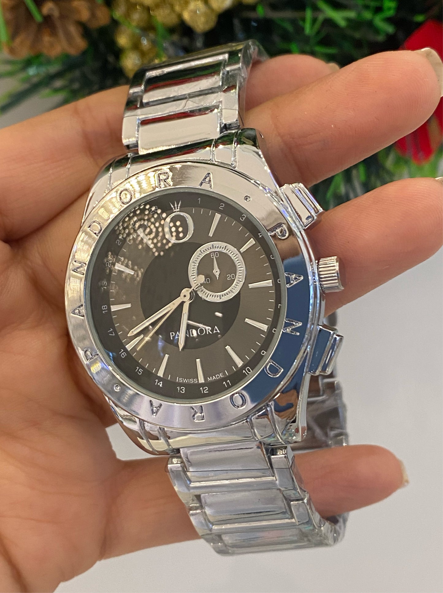 Reloj Círculo y Logo Silver