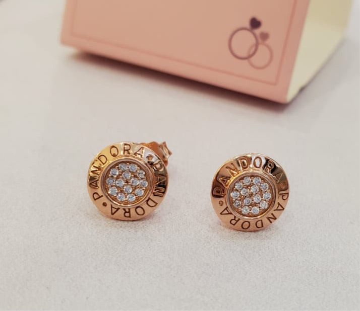 Aretes Logo Pandora Rose Gold