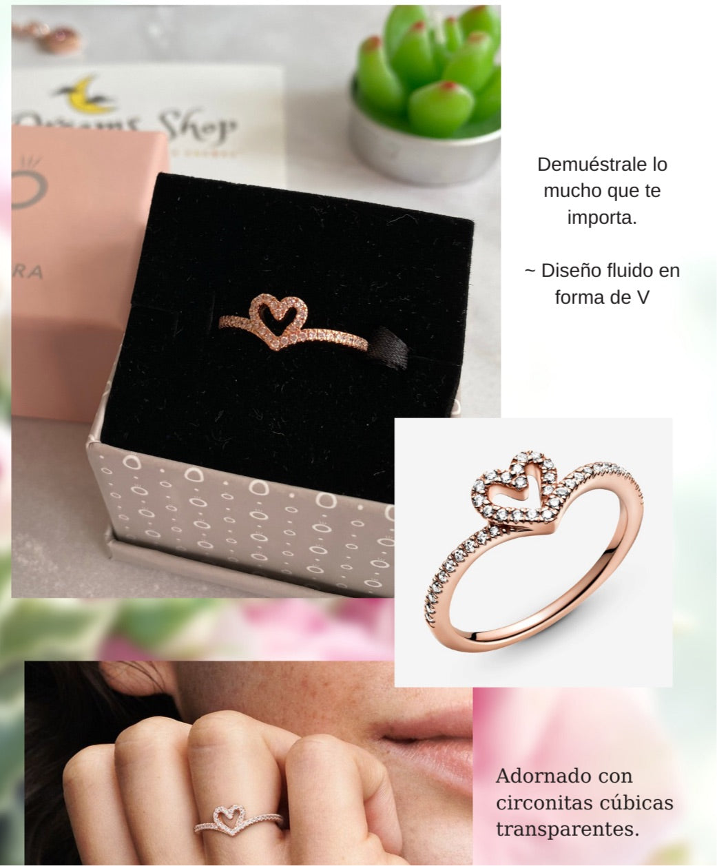 Anillo Corazón Espumoso Rose