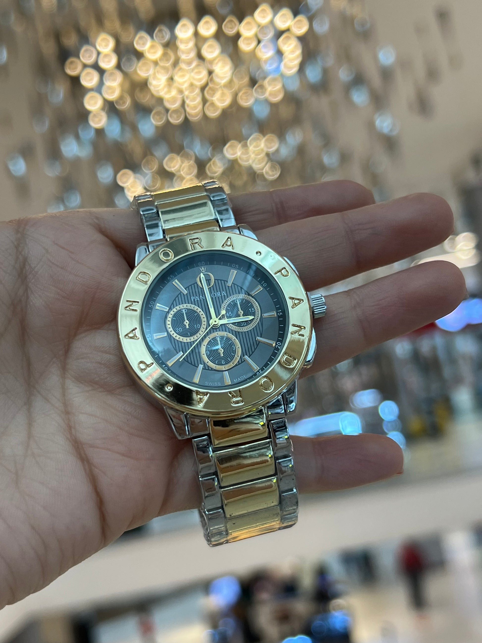 Reloj plateado y dorado hot sale