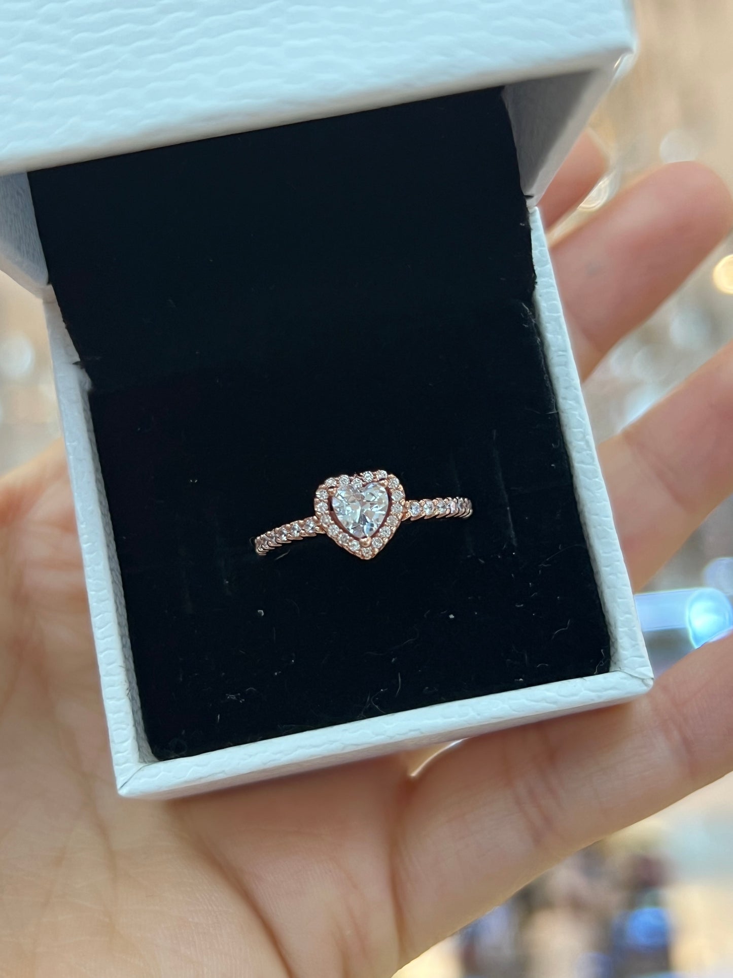 Anillo Corazón Brillante Rose Gold