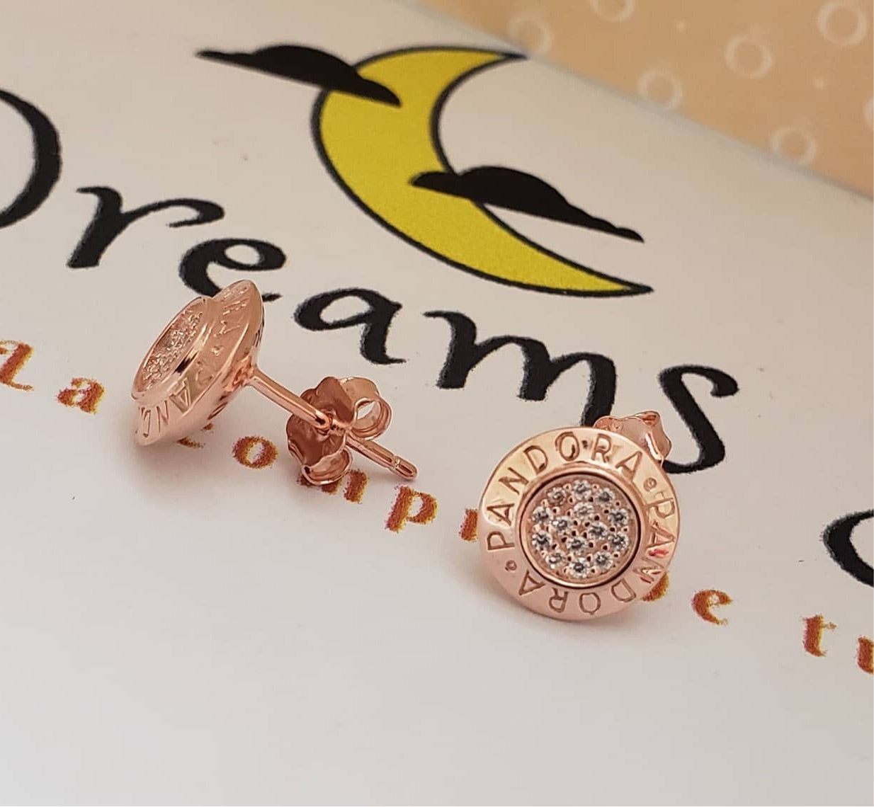 Aretes Logo Pandora Rose Gold