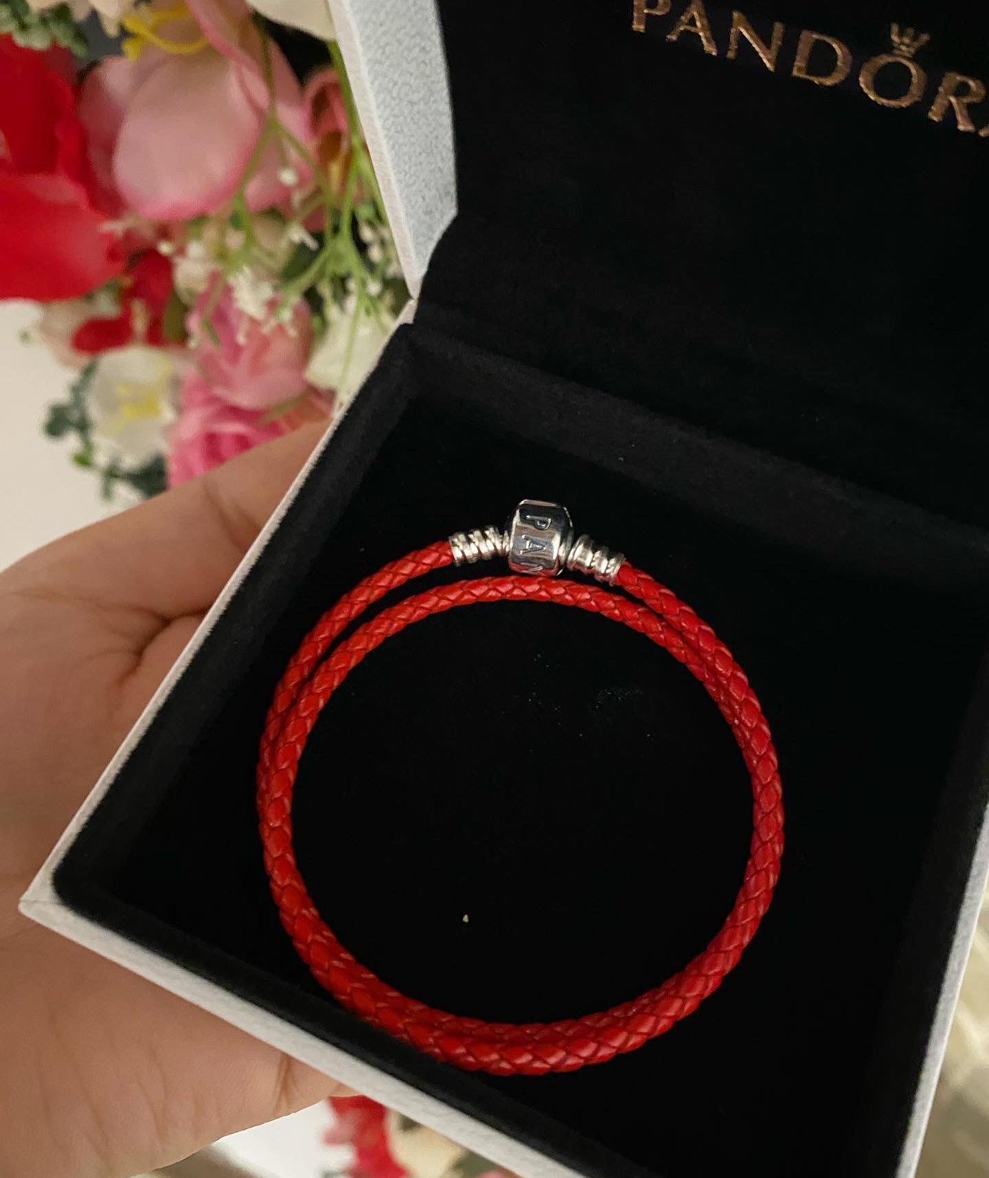 Brazalete Cuero Rojo Doble