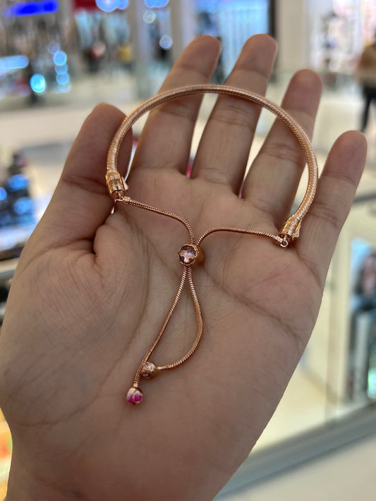 Brazalete Cierre Ajustable Rose Gold Floral