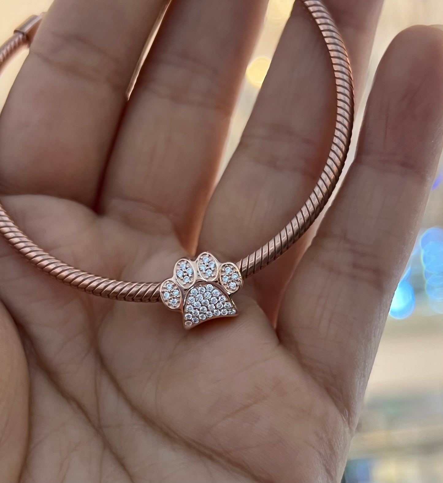 Huella de Perrito Brillante - Rose Gold